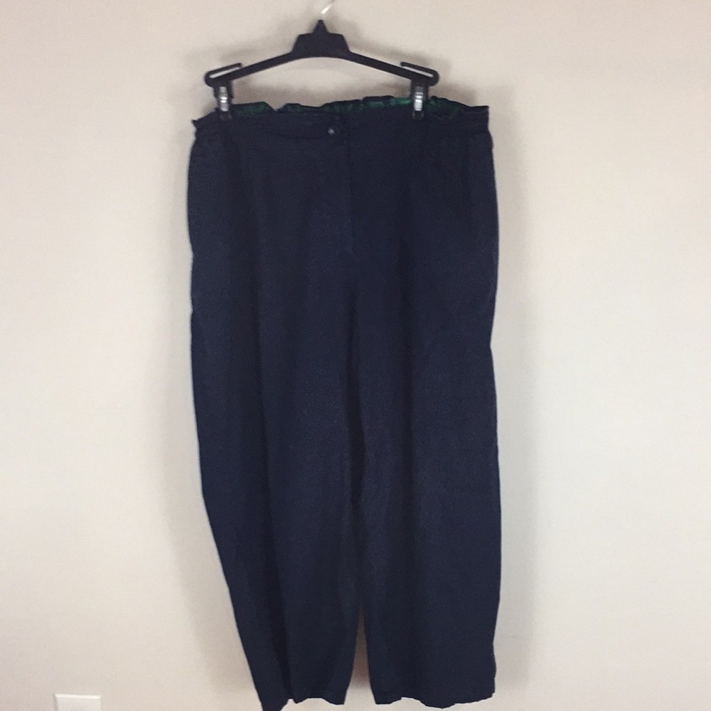 Talbots Woman Navy Cropped Pants Capris  Plus Size 22W
